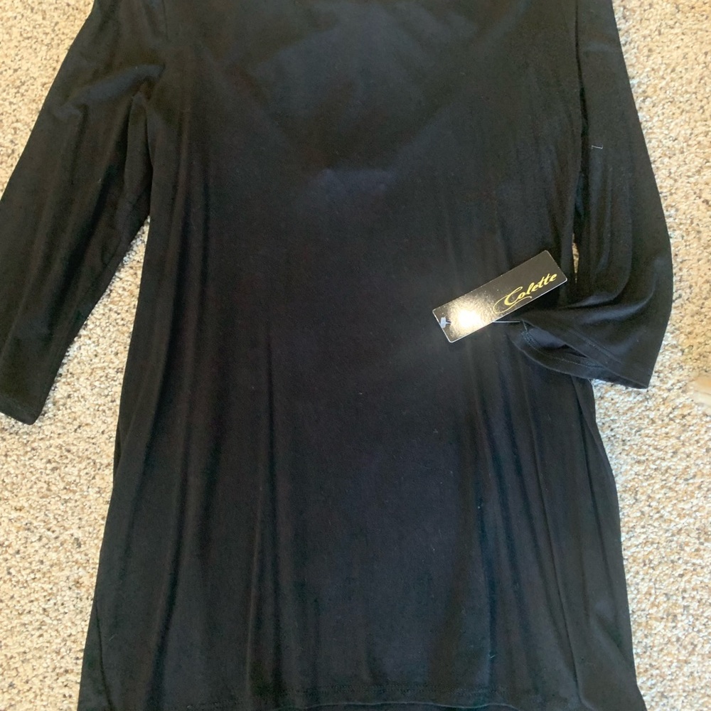 Colette Florettah Twist Black Knit Top Size L